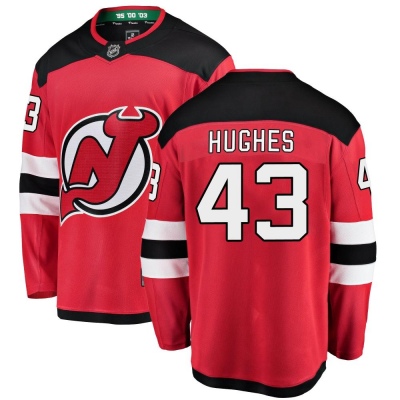 Youth Luke Hughes New Jersey Devils Fanatics Branded Home Jersey - Breakaway Red