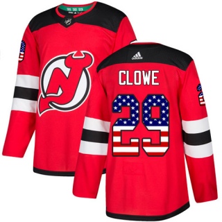 Youth Ryane Clowe New Jersey Devils Adidas USA Flag Fashion Jersey - Authentic Red