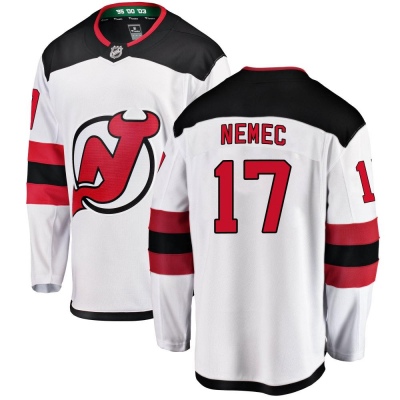 Youth Simon Nemec New Jersey Devils Fanatics Branded Away Jersey - Breakaway White