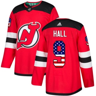Youth Taylor Hall New Jersey Devils Adidas USA Flag Fashion Jersey - Authentic Red